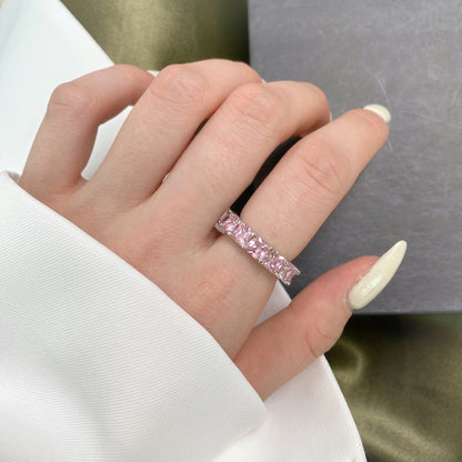 [Perla Lux]Elegant Princess Cut Tennis Ring