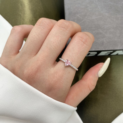 [Perla Lux]0.5 Carat CaratEternity Charming Heart Shape Lover Ring