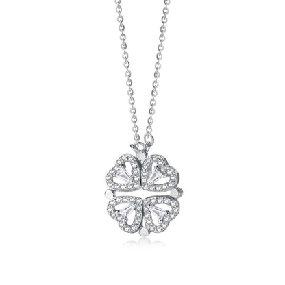 [Perla Lux]Ornate Heart Cut Flower Shape Necklace