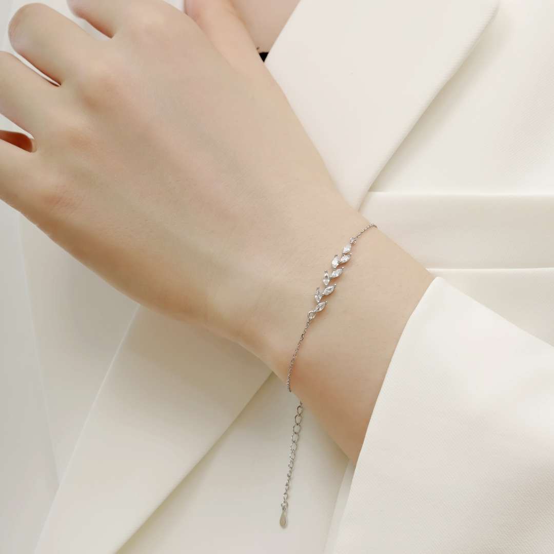 [Perla Lux]Elegant Wheat Leaves Shape Bracelet