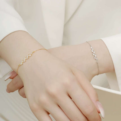 [Perla Lux]Elegant Wheat Leaves Shape Bracelet