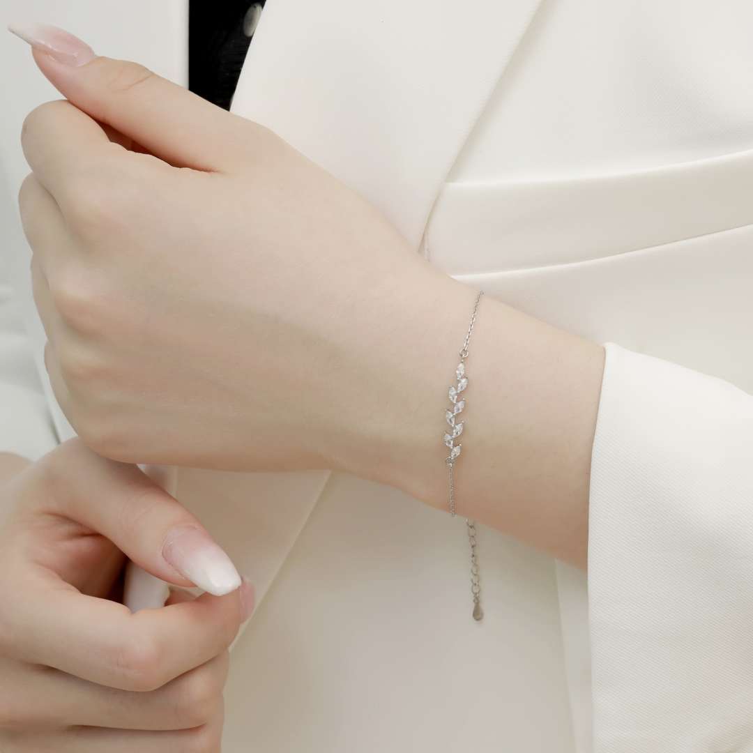 [Perla Lux]Elegant Wheat Leaves Shape Bracelet