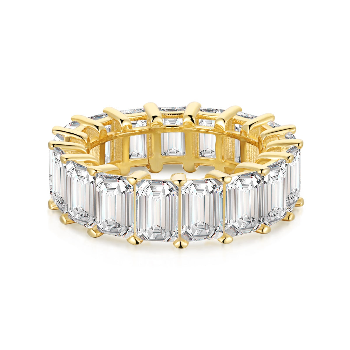[Perla Lux]0.75 Carat Elegant Emerald Cut Tennis Ring