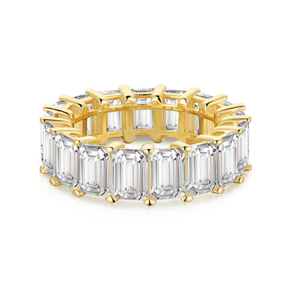 [Perla Lux]0.75 Carat Elegant Emerald Cut Tennis Ring