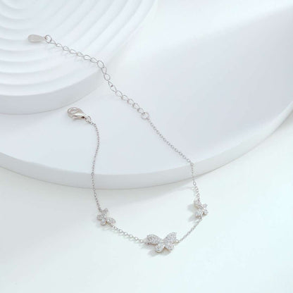 [Perla Lux]Delicate Butterfly Pendant Bracelet