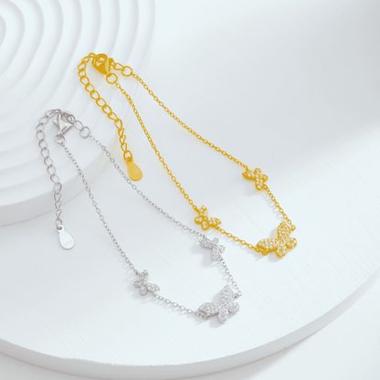 [Perla Lux]Delicate Butterfly Pendant Bracelet