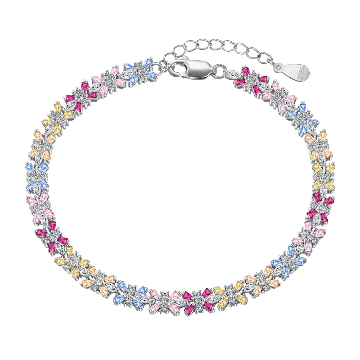 [Perla Lux]Radiant Colorful Emerald Cut Party Bracelet