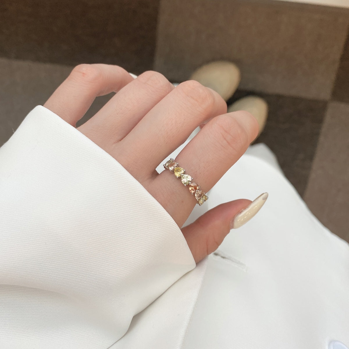 [Perla Lux]0.25 Carat Radiant Romance Heart Cut Lover Ring