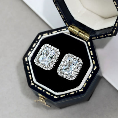 [Perla Lux]1.0 Carat Luxurious Dainty Emerald Cut Daily Earrings
