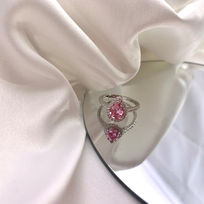 [Perla Lux]1.0 Carat Luxurious Resplendent Water Drop Shape Wedding Ring