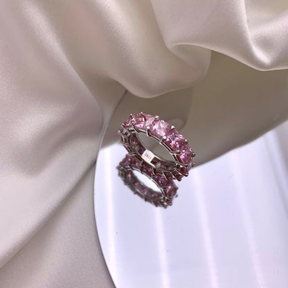 [Perla Lux]Elegant Princess Cut Tennis Ring