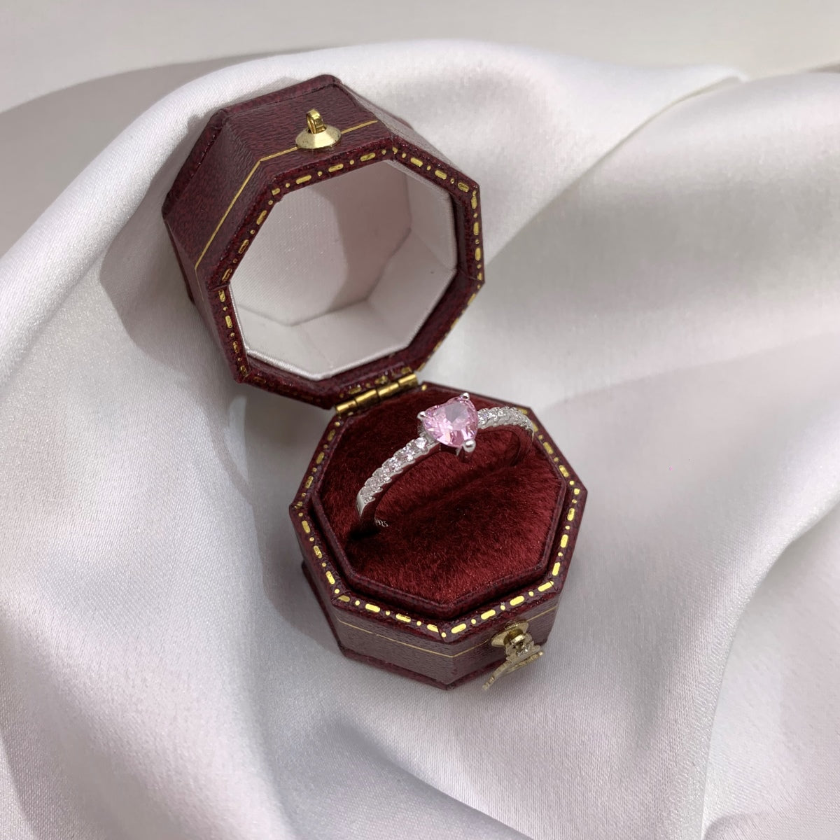 [Perla Lux]0.5 Carat CaratEternity Charming Heart Shape Lover Ring