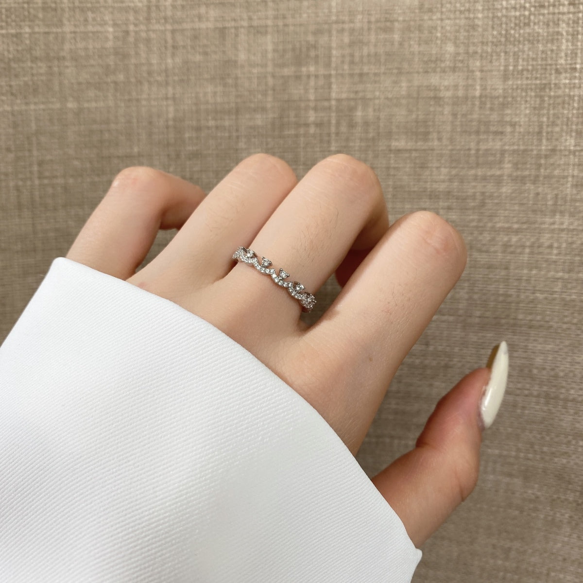 [Perla Lux]Elegant Resplendent Round Shape Party Ring
