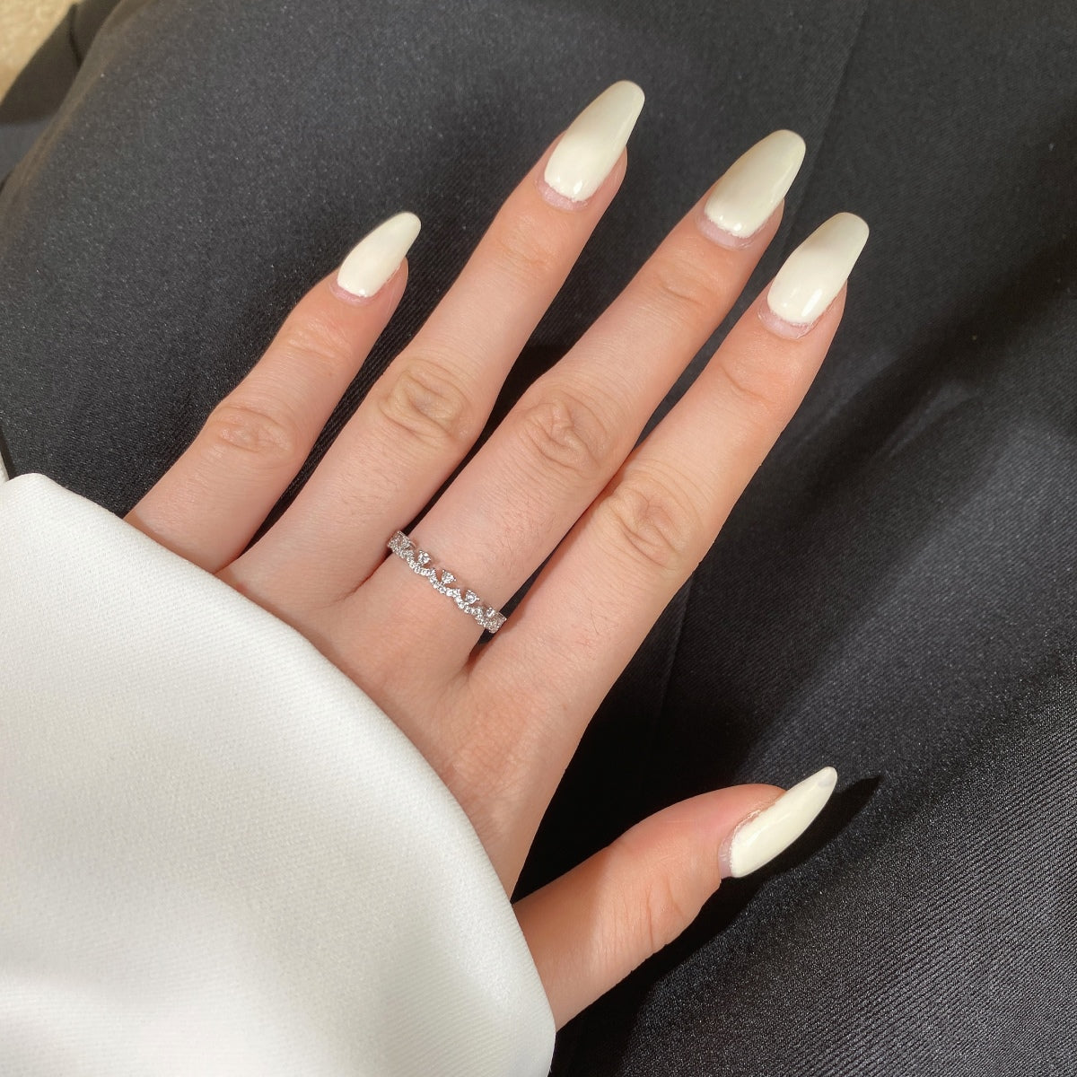 [Perla Lux]Elegant Resplendent Round Shape Party Ring