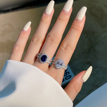 [Perla Lux]1.5 Carat Dazzling Charming Oval Cut Banquet Ring