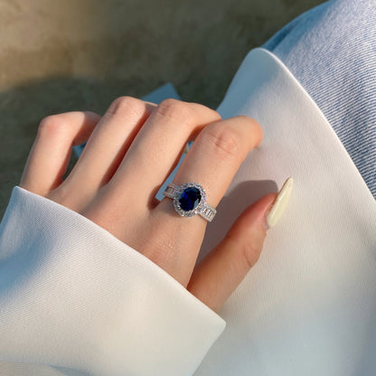 [Perla Lux]1.5 Carat Dazzling Charming Oval Cut Banquet Ring