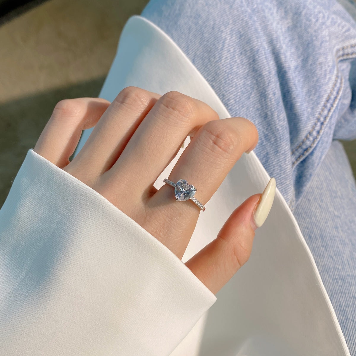 [Perla Lux]2.0 Carat Dazzling Lustrous Heart Cut Lover Ring