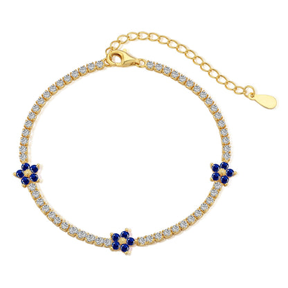 [Perla Lux]Sparkling Flower Shape Tennis Bracelet