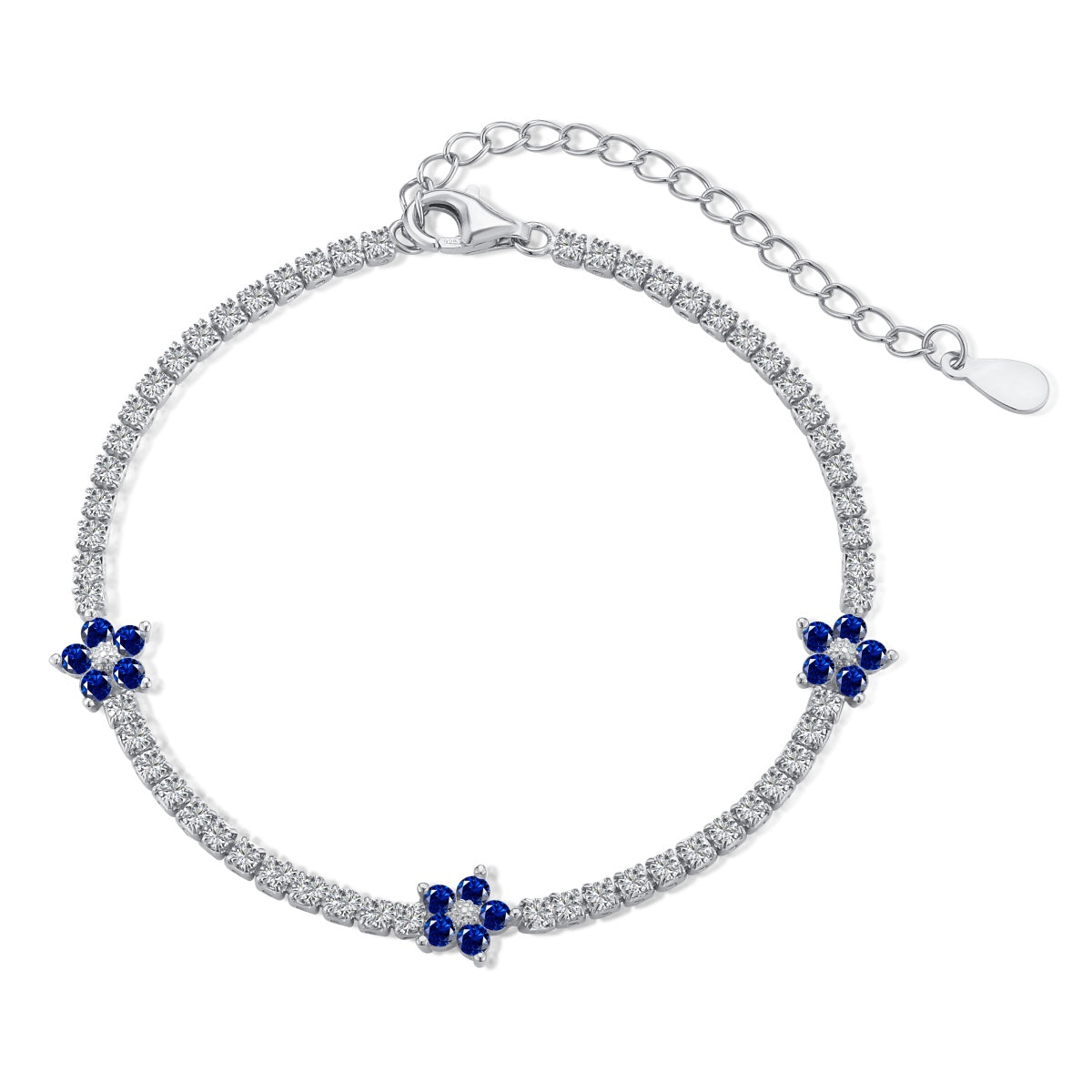 [Perla Lux]Sparkling Flower Shape Tennis Bracelet