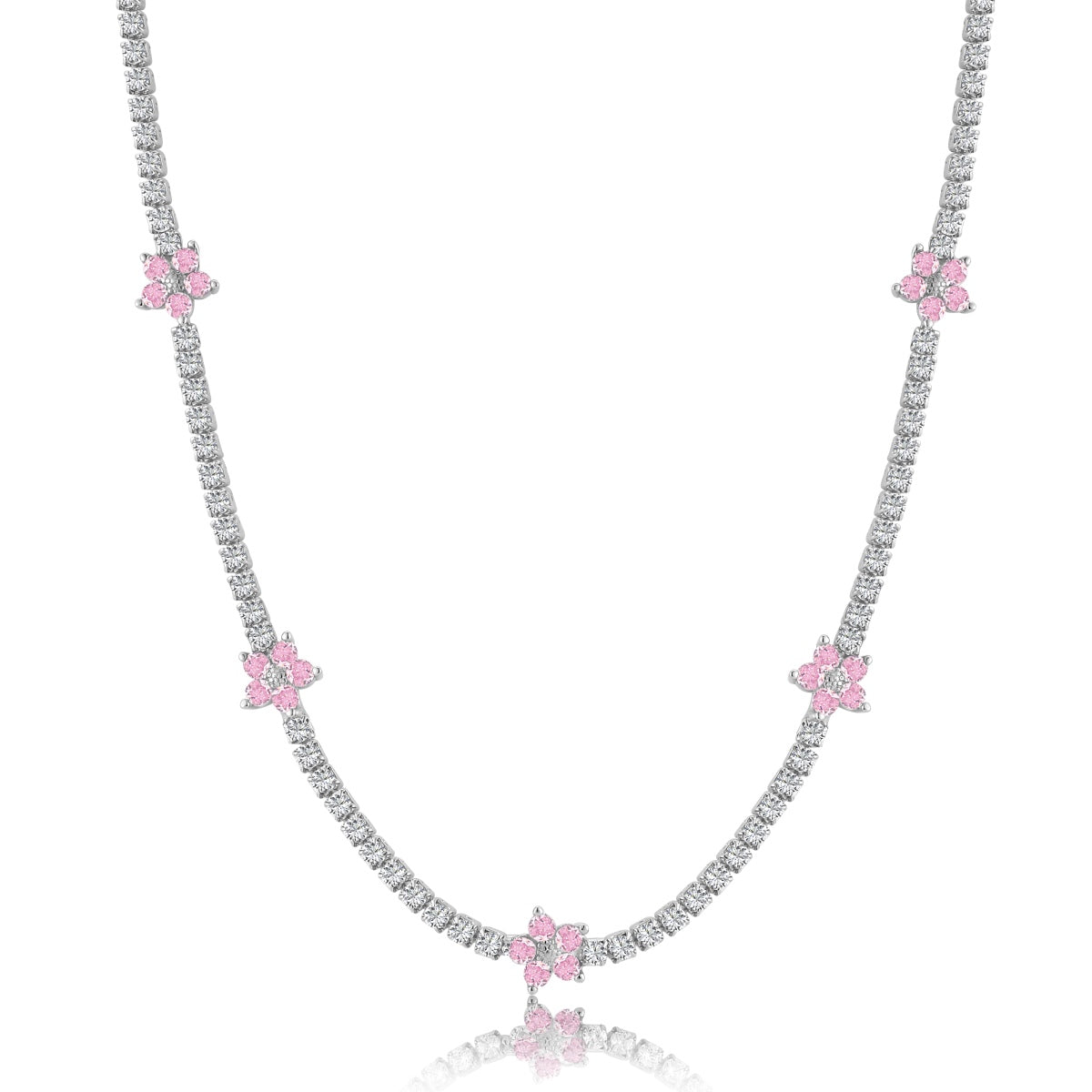 [Perla Lux]Luxurious Colorful Flower Tennis Necklace