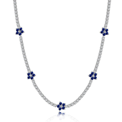 [Perla Lux]Luxurious Colorful Flower Tennis Necklace