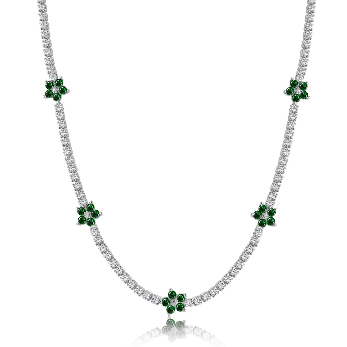 [Perla Lux]Luxurious Colorful Flower Tennis Necklace