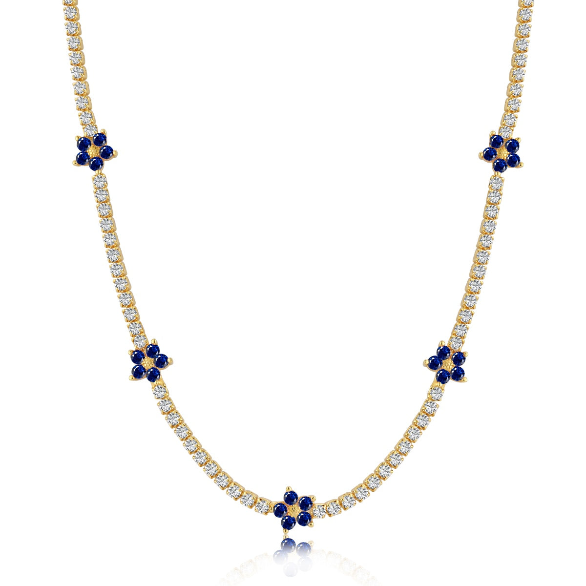 [Perla Lux]Luxurious Colorful Flower Tennis Necklace
