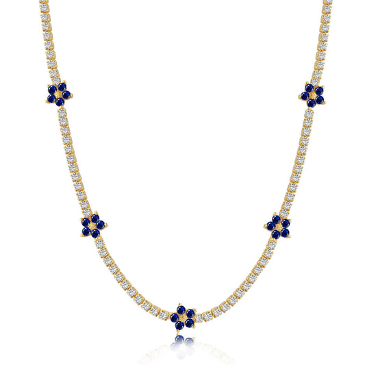 [Perla Lux]Luxurious Colorful Flower Tennis Necklace