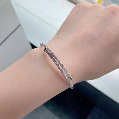 [Perla Lux]Row of Diamonds Round Fashion Bracelet