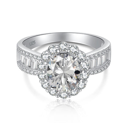 [Perla Lux]1.5 Carat Dazzling Charming Oval Cut Banquet Ring
