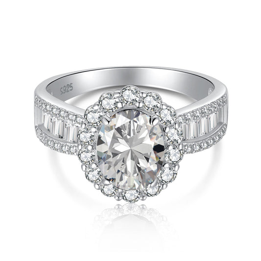 [Perla Lux]1.5 Carat Dazzling Charming Oval Cut Banquet Ring