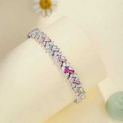[Perla Lux]Dazzling Unique Multi Shape Daily Bracelet