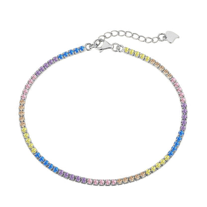 [Perla Lux]Dazzling Colorful Round Cut Daily Bracelet