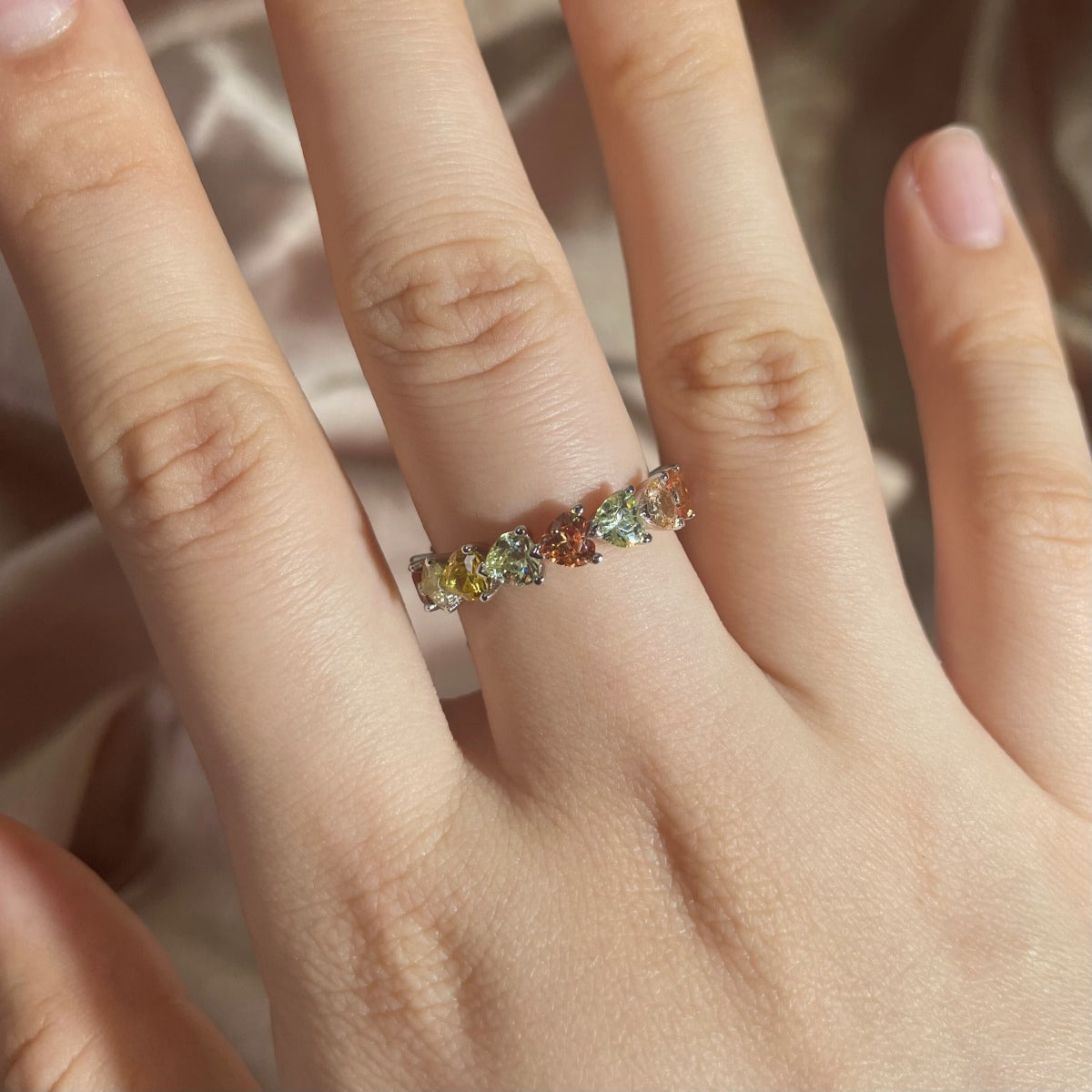 [Perla Lux]0.25 Carat Radiant Romance Heart Cut Lover Ring