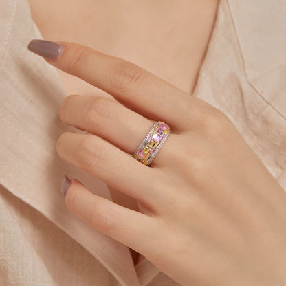 [Perla Lux]Radiant Colorful Radiant Cut Daily Ring