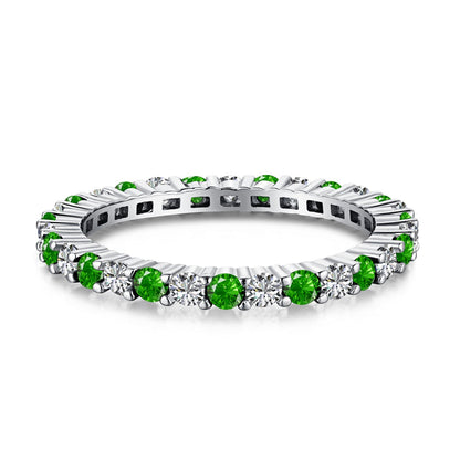 [Perla Lux]Exquisite Colorful Round Cut Tennis Ring