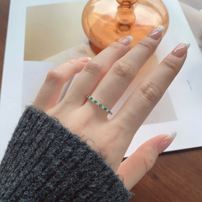 [Perla Lux]Exquisite Colorful Round Cut Tennis Ring