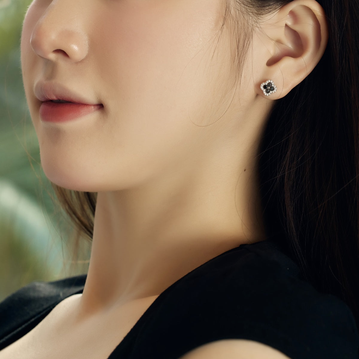 [Perla Lux]Four-Leaf Clover Flower Shaped Earrings
