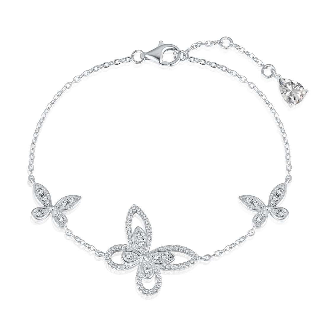 [Perla Lux]Delicate Butterfly Pendant Bracelet