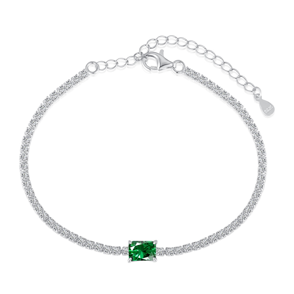 [Perla Lux]1.0 Carat Unique Emerald Cut Banquet Bracelet