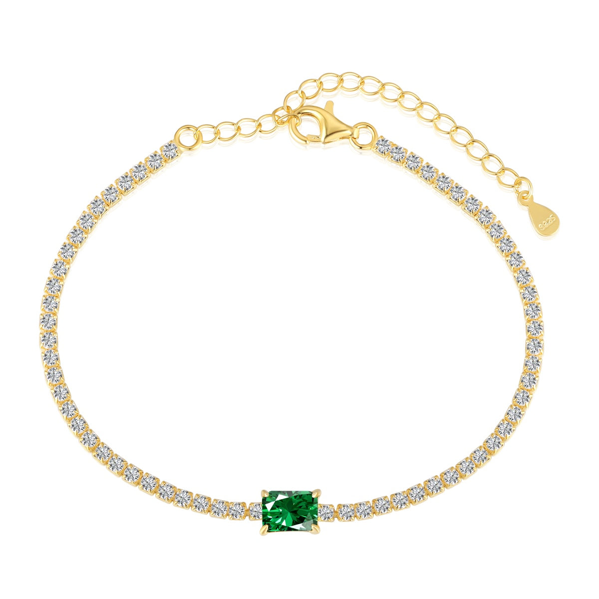[Perla Lux]1.0 Carat Unique Emerald Cut Banquet Bracelet