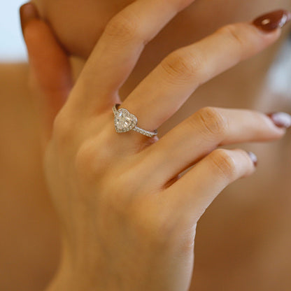 [Perla Lux]Eternity Splashy Romantic Heart Shape Lover Ring