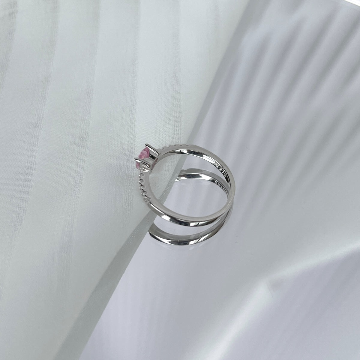 [Perla Lux]0.5 Carat CaratEternity Charming Heart Shape Lover Ring