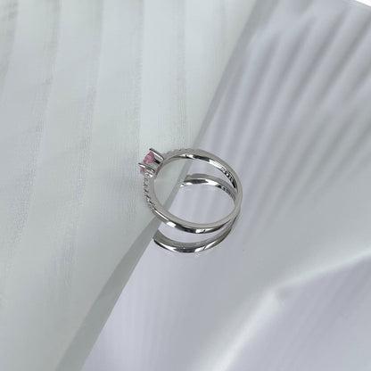 [Perla Lux]0.5 Carat CaratEternity Charming Heart Shape Lover Ring