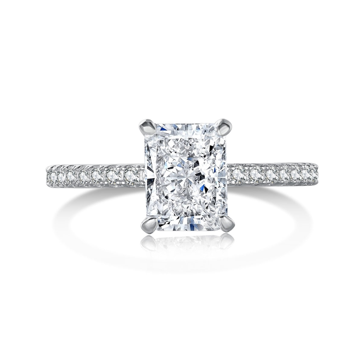 [Perla Lux]2.0 Carat Dazzling Sparkling Radiant Cut Party Ring