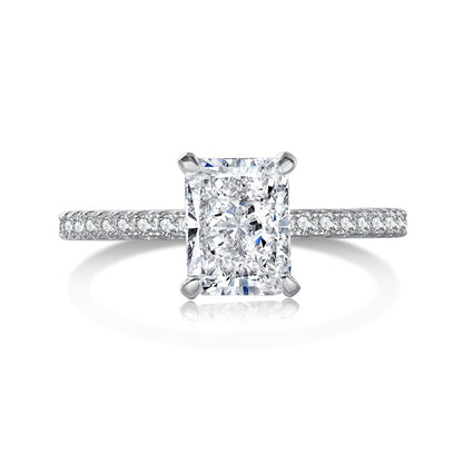 [Perla Lux]2.0 Carat Dazzling Sparkling Radiant Cut Party Ring