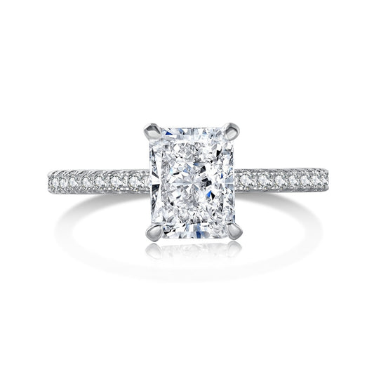[Perla Lux]2.0 Carat Dazzling Sparkling Radiant Cut Party Ring