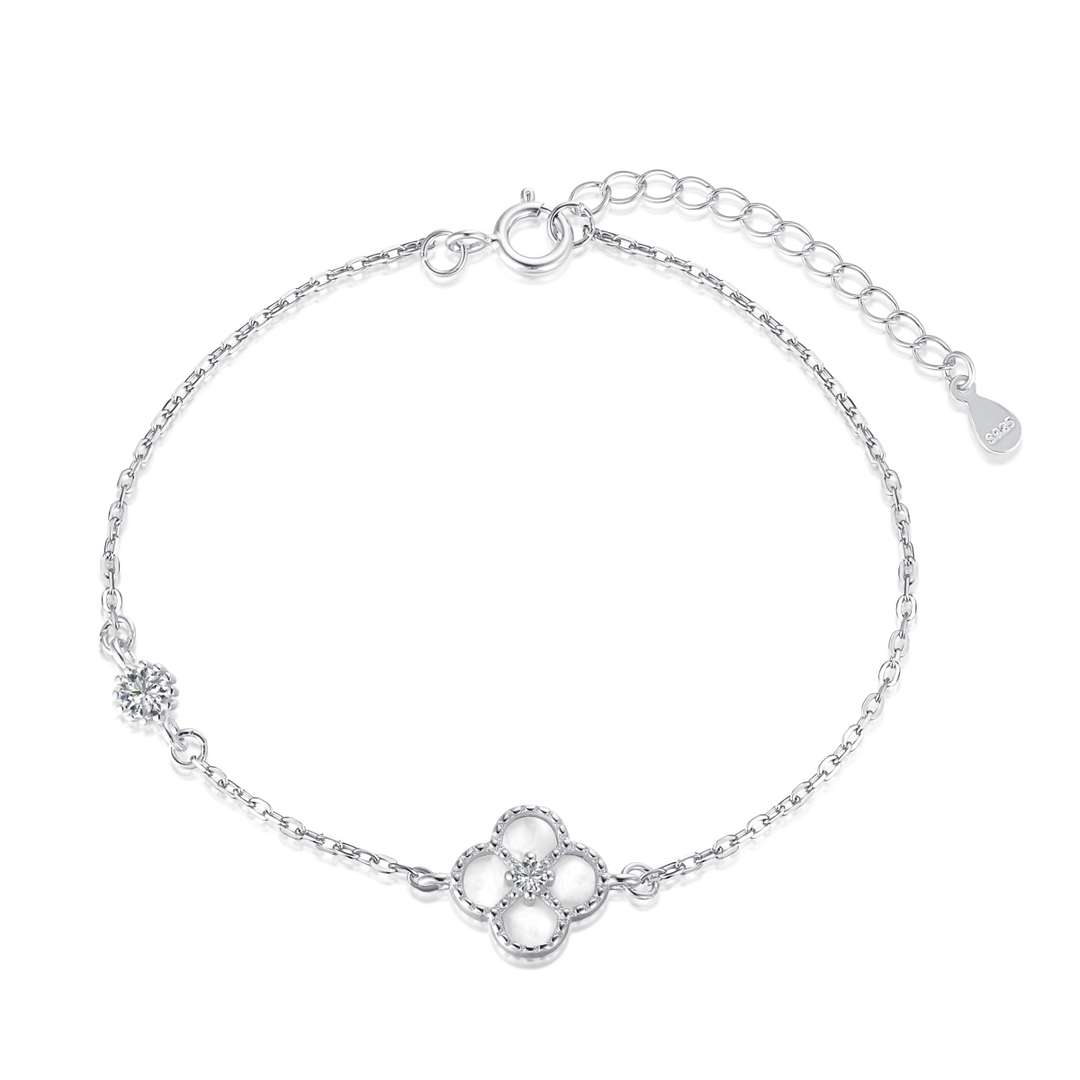 [Perla Lux]Delicate Four Leaf Clover Bracelet