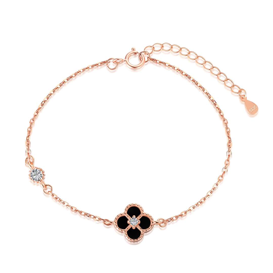 [Perla Lux]Delicate Four Leaf Clover Bracelet