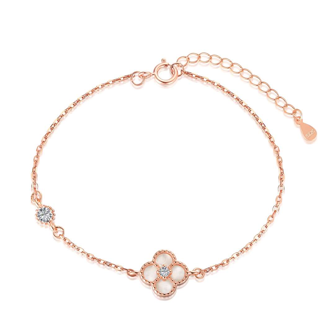 [Perla Lux]Delicate Four Leaf Clover Bracelet
